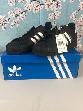 NEW IN BOX Adidas Superstar II Black/White/Black (JI0079) Size 12 Men/13 Women